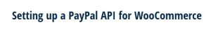 Setting up a PayPal API for WooCommerce